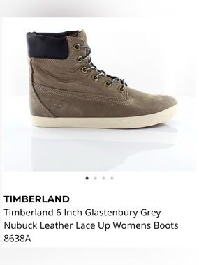 Timberland Taupe Nubuck High-Top Boot with Black Collar